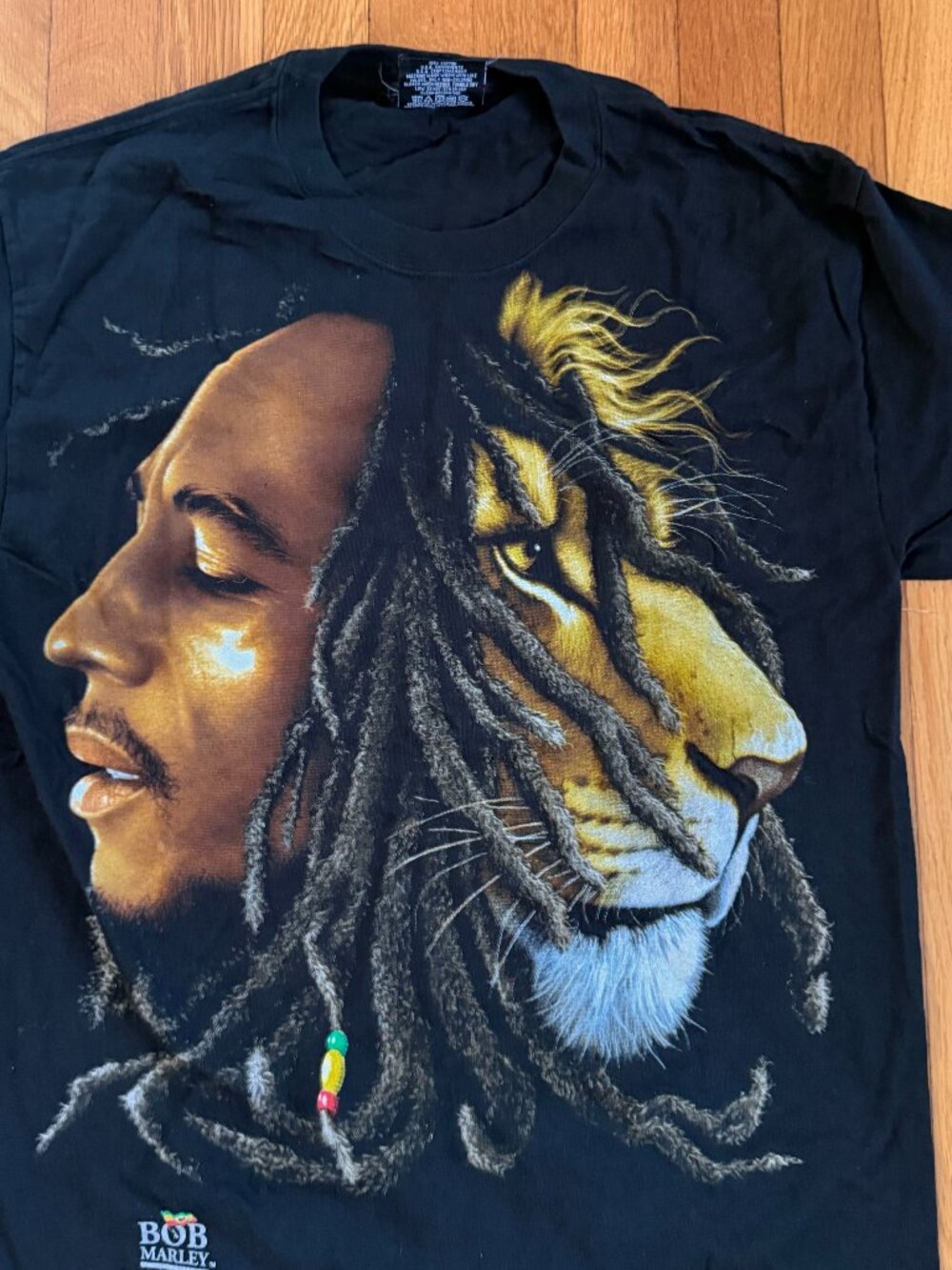 Vintage Bob Marley Lion Face Graphic T-Shirt Zion Rootswear